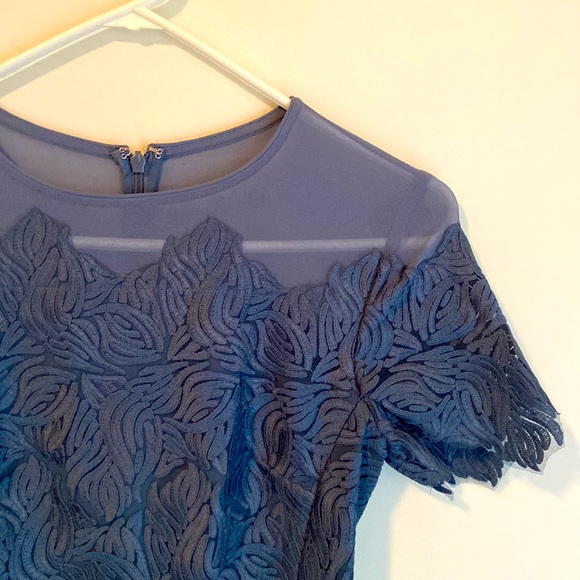 Reiss Bluish Grey Lace Appliqué Dress BNWOT - Picture 3 of 7